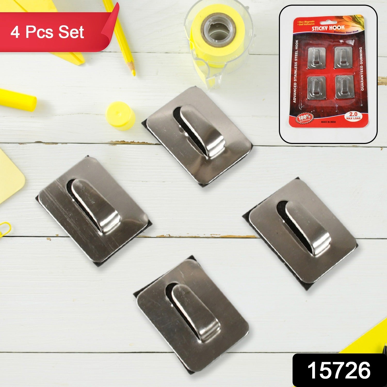 Self- Adhesive Hooks, Heavy Duty Wall Hooks Hangers Stainless Steel Waterproof Sticky Hooks for Hanging Robe Coat Towel Kitchen Bathroom and. Self- Adhesive Hooks, Heavy Duty Wall Hooks Hangers Stainless Steel Waterproof Sticky Hooks for Hanging Robe Coat Towel Kitchen Bathroom and.
